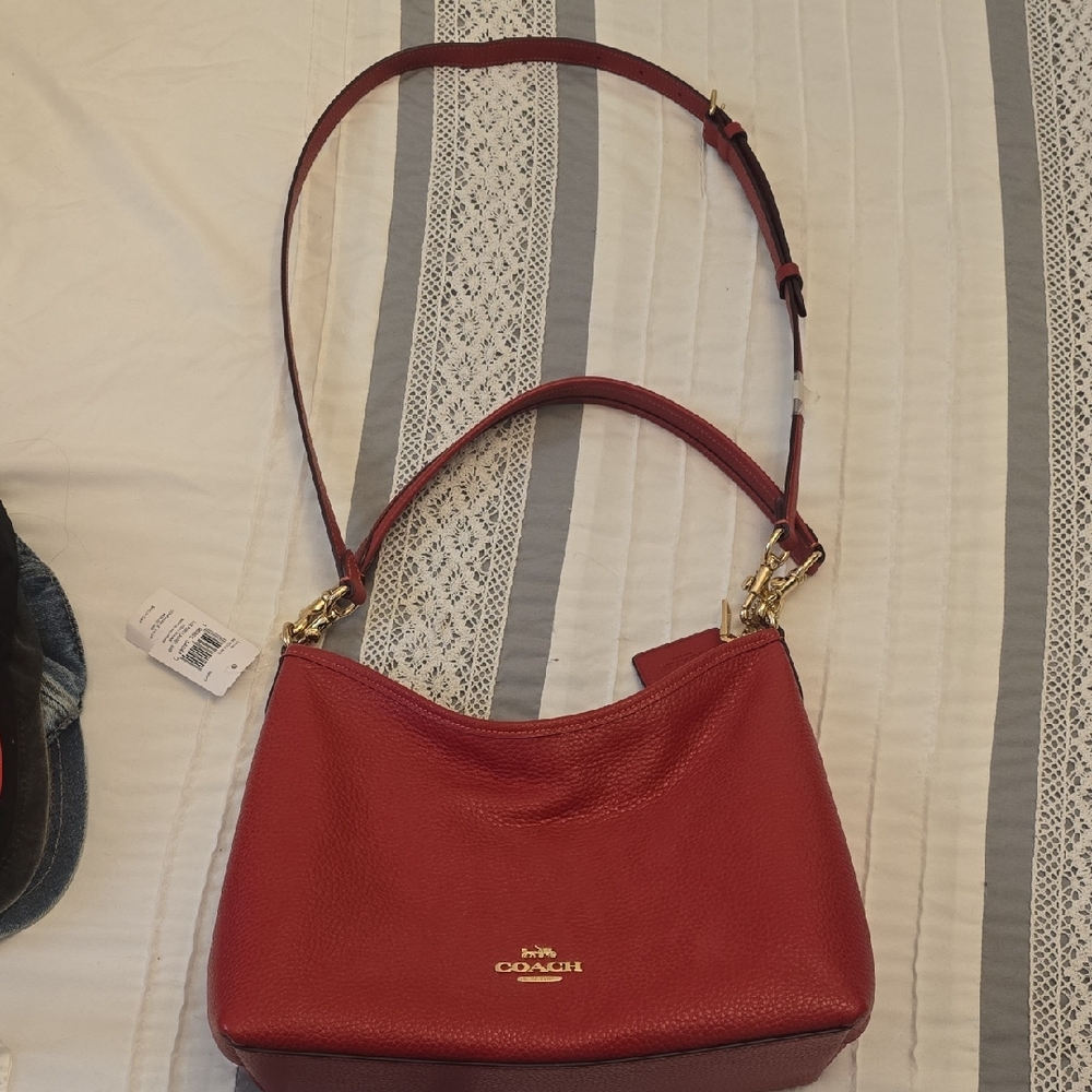 Coach Cherry Red Leather Shoulder Bag
